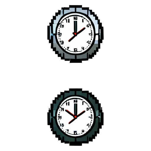 simple clocks in pixelart style - icon | sticker