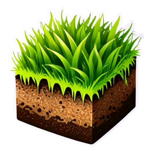 Grass and ground cube - icon | sticker