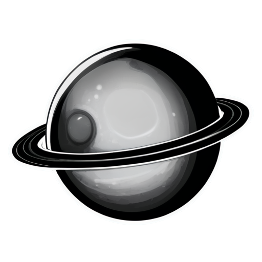 planetary system black and white - icon | sticker