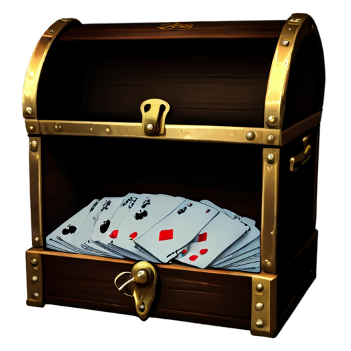 a treasure chest with cards in it - icon | sticker