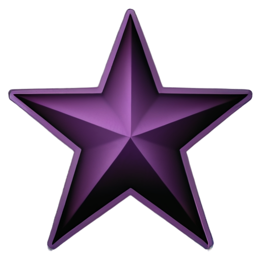 flat 2d star that shows a premium membership small cartoony purple with black background - icon | sticker