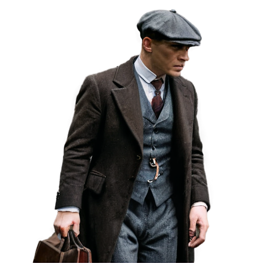 Thomas Shelby, walking straight ahead, head slightly bowed and dressed like Peaky Blinders - icon | sticker