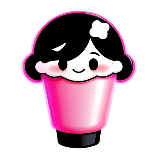 mascot with smiley face friendly Ice cream pink cream logo for streamer avatar - icon | sticker