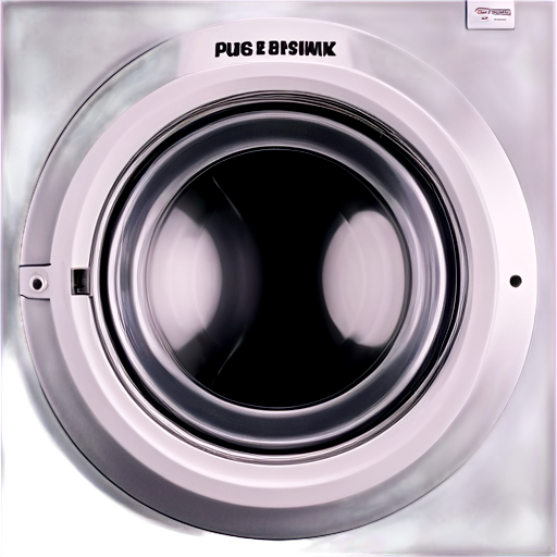 a logo depicting a round door of a washing machine (not a complete washing machine, just a door), letters are visible behind the glass, around the hatch is the inscription "pure seoshnik" - icon | sticker