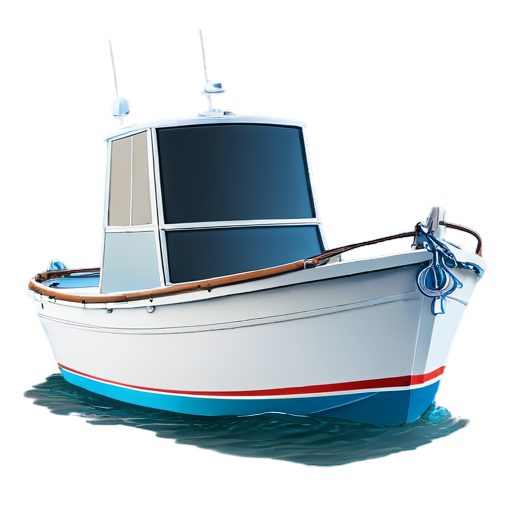 A happy small boat that is live-streaming - icon | sticker