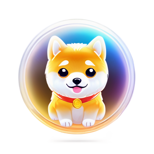 doge coin meme, 2d, vector, on white - icon | sticker