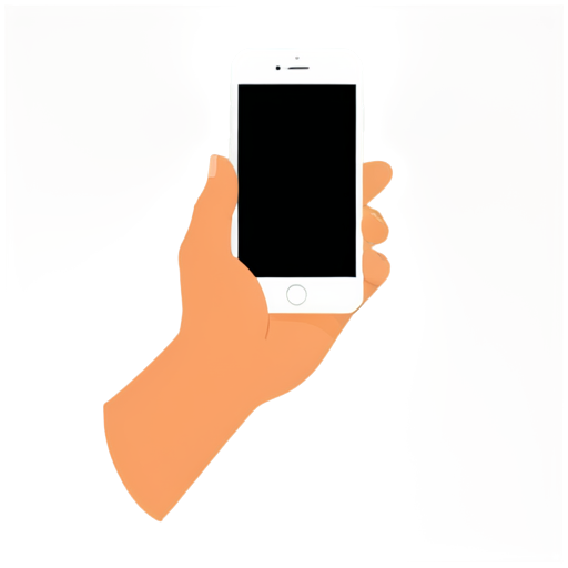 phone in hand. full white. vector - icon | sticker