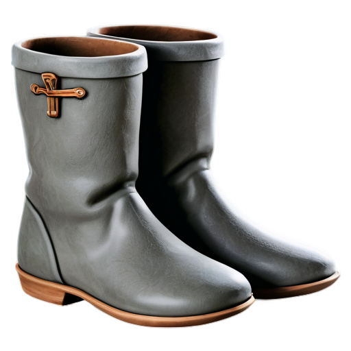 simple medieval boots made of clay - icon | sticker