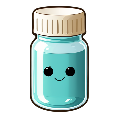 cute blue medicine can - icon | sticker