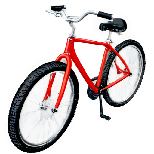 bicycle in realistic techno punk style in red shades on a white background - icon | sticker
