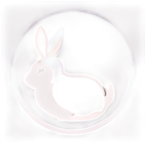 A Rabbit with a transparent background behind it and all in a circle - icon | sticker