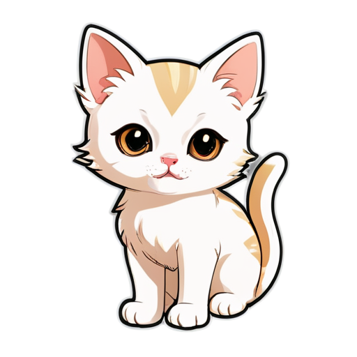 small cute cat - icon | sticker