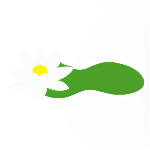 Holistic medicine service, element of nature - two water lily petals side view in green color scheme - icon | sticker