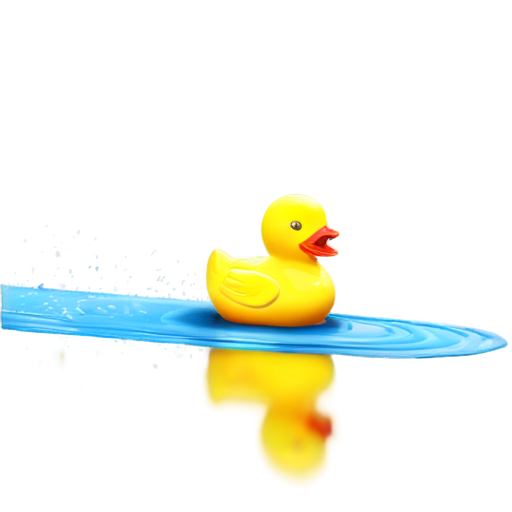 Rubber Yellow Duck Racing on water track - icon | sticker