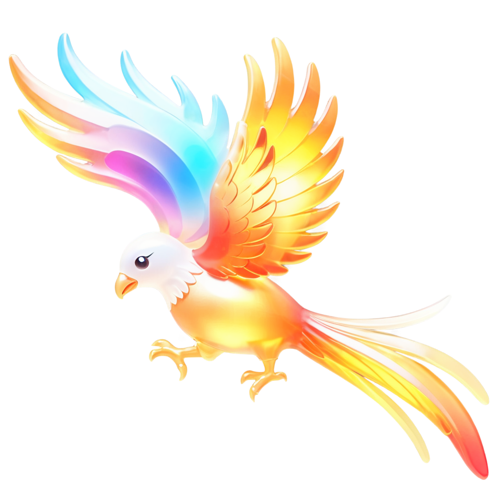 chinese Phoenix,(gold line:1.3),(solo:1.2), Bird ,HDR,(Studio Lighting),Soft Lighting,golden wings, flying in the sky and rushing to the sun, long tail with flame, with flame on its wings,sun, phoenix,colorful - icon | sticker