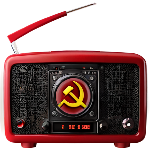 radio, communist, red color - icon | sticker