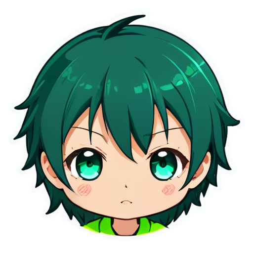 anime, circle, line, blue and green, light, 2d, sun - icon | sticker