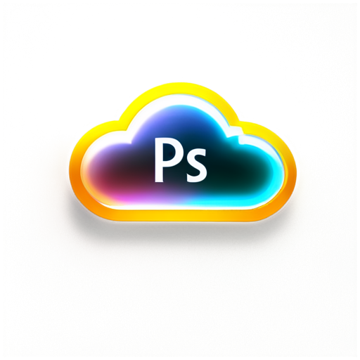 adobe cloud, photoshop, hologram icon - icon | sticker