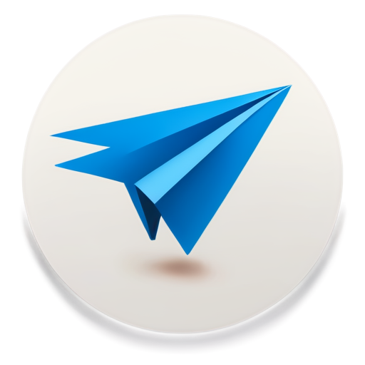 A small and exquisite Telegram paper airplane icon and a round download button below. The overall design is simple and clear. - icon | sticker