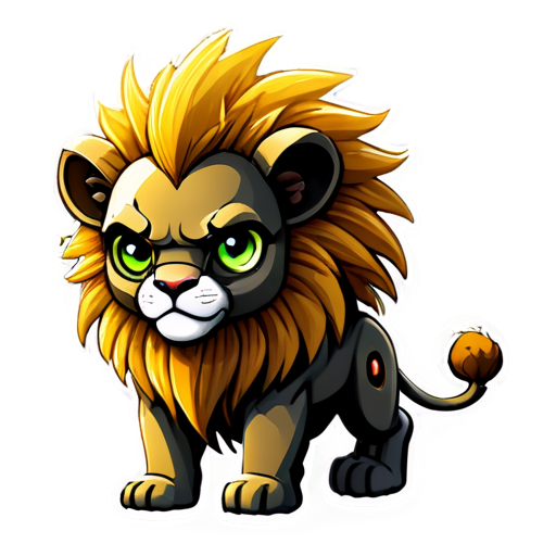 cyberpunk lion - icon | sticker