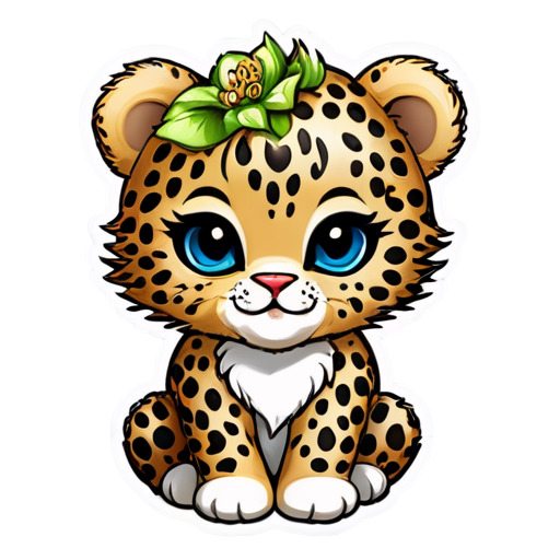 Leopard Flowers Peonies - icon | sticker