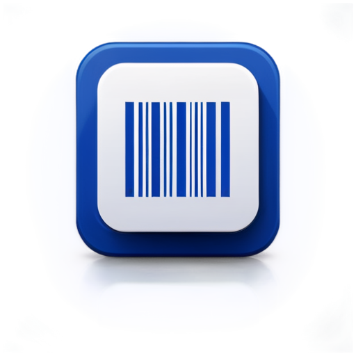 Create a modern and minimalistic app icon for a barcode-scanning application named "BarkYar". The icon should feature a clean, simple design with a barcode symbol at the center. The color scheme should include a mix of dark blue and white, giving it a professional and tech-savvy look. Incorporate a subtle checkmark or assistant symbol to represent the "Yar" (helper) aspect of the app. Ensure the design is optimized for display on both Android and iOS devices. - icon | sticker