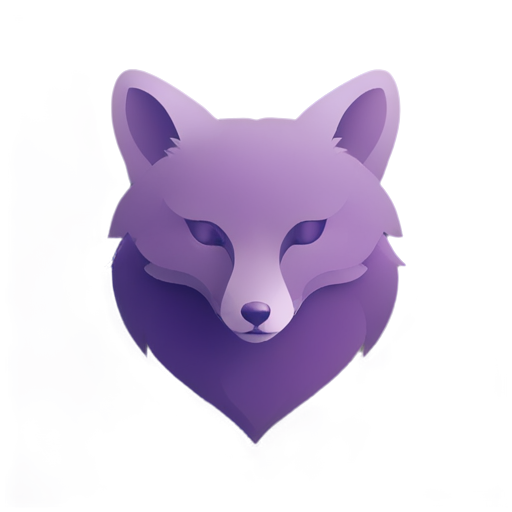 create an elegant logo with a stylized purple fox similar to the image for the coat of arms - icon | sticker