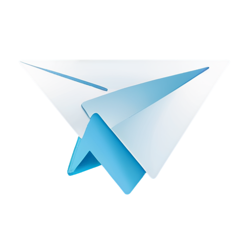 a flat design icon with a telegram paper airplane and a white download arrow on a light blue background, the arrow is in the center of the plane，add download icon - icon | sticker