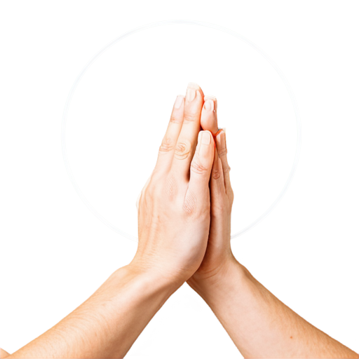 hands praying with mysterious circle around - icon | sticker