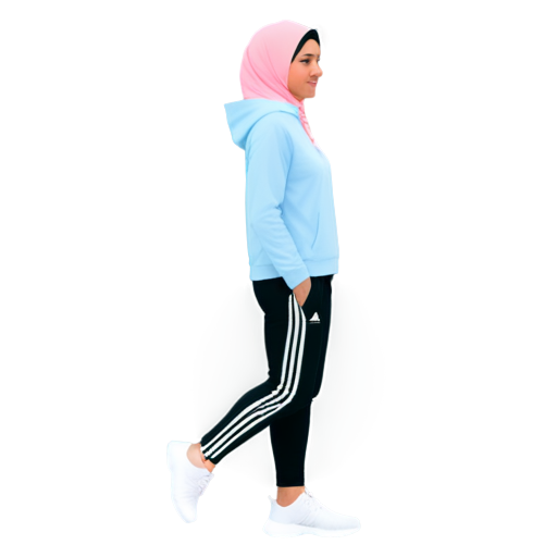 pink style, fashion adidas muslim girl, wants everyone to be happy, earns lots of money - icon | sticker