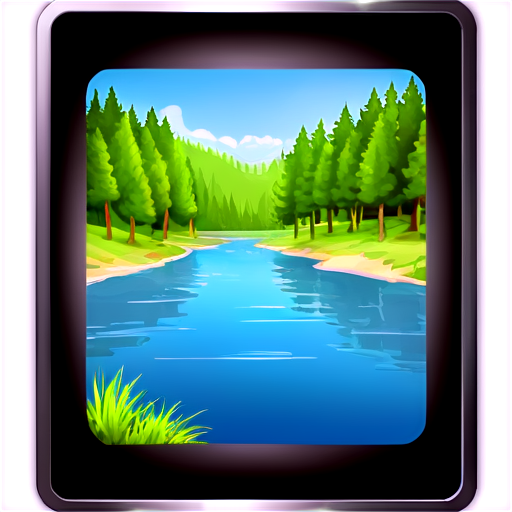 Make me a icon for "Water modmenu" with cool text and a lake - icon | sticker