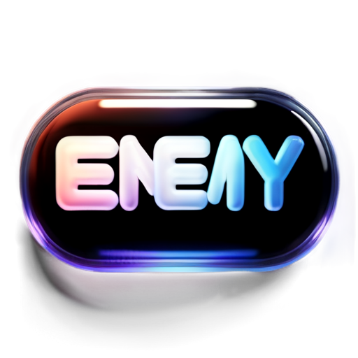 the word "ENEMY" starts with letters and ends with layers of steak - icon | sticker