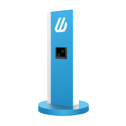 wallbox Charging station electro car, blue, white, sympel, pictogram - icon | sticker