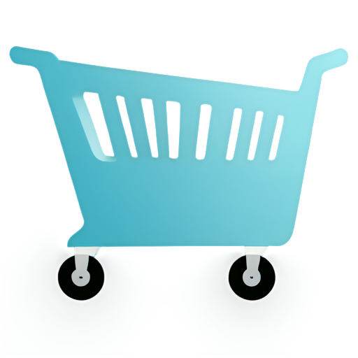 supermarket trolley, blue color, minimalism, one color - icon | sticker
