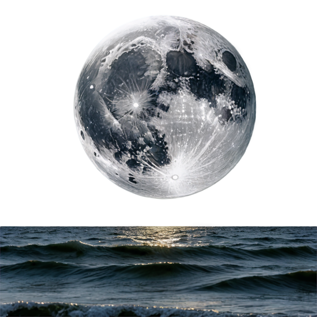 Full Moon, water, no_humans, moon, scenery, planet, waves,photo,intricate,highly detailed,majestic,digital photography,hdr,realistic, - icon | sticker