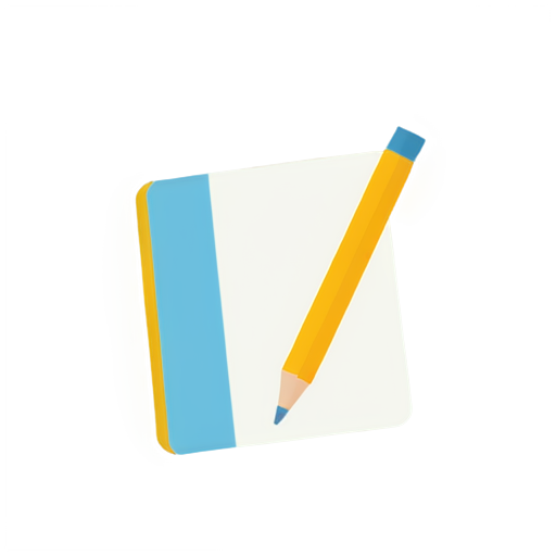 bright icon with book or pencil - icon | sticker