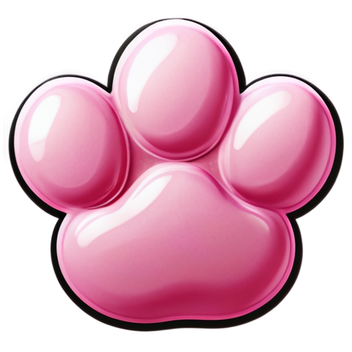 cute pink cat paw - icon | sticker