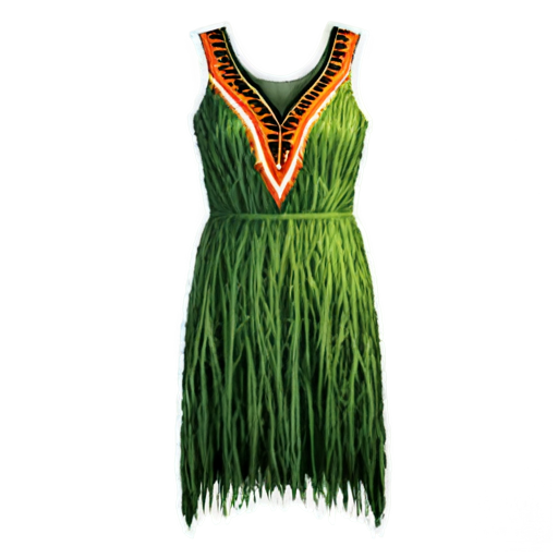 Detail Show of icon: simple poor tribal jungle short dress made of grass |  AI Icon Generator