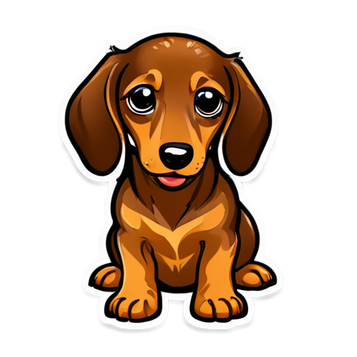 chocolate dachshund with red tan vomits - icon | sticker