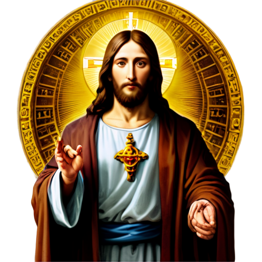 jesus rules over cryptocurrency - icon | sticker