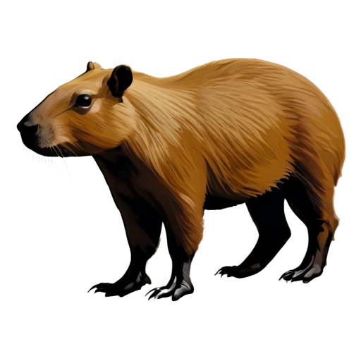 capybara, black silhouette - icon | sticker