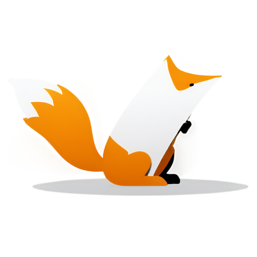 the fox bent over a sheet of paper with a pen in his hands and thought - icon | sticker