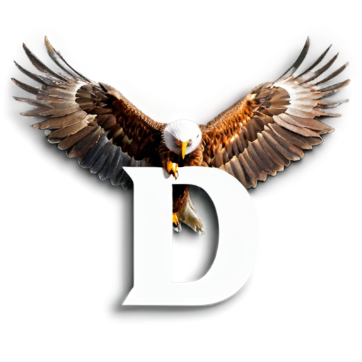 letter D in delivery eagle form - icon | sticker