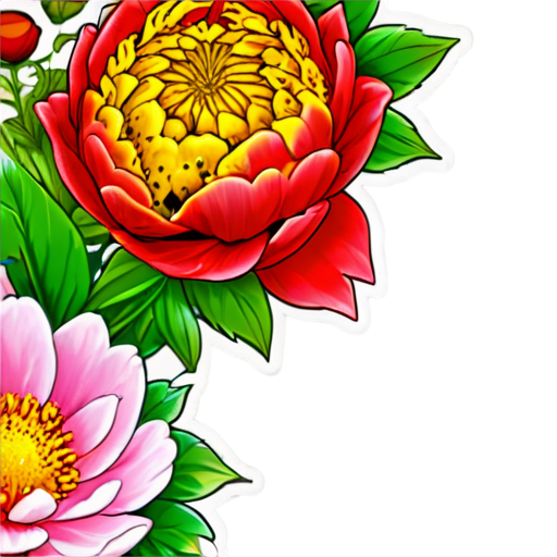 stickers leopard flowers peonies - icon | sticker