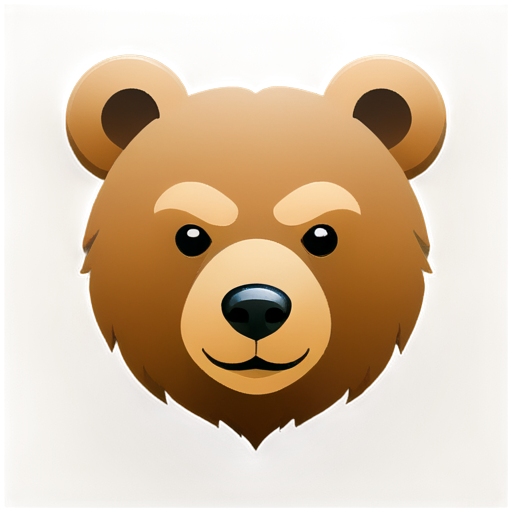 cyborg brown bear (full fill black icon) - icon | sticker