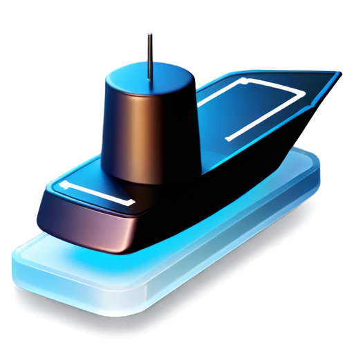 create an icon where sensors on a military ship transmit navigation data to an on-board computer - icon | sticker