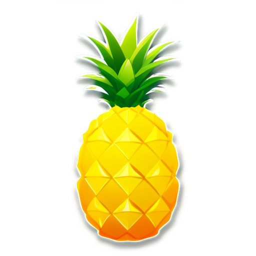 peeled pineapple, flat icon - icon | sticker