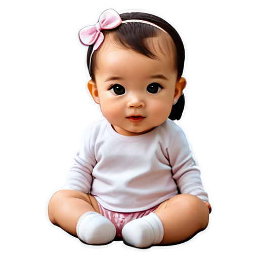 baby girl cute 6 months - icon | sticker