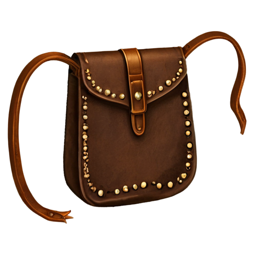 Simple poor medieval leather bag - icon | sticker