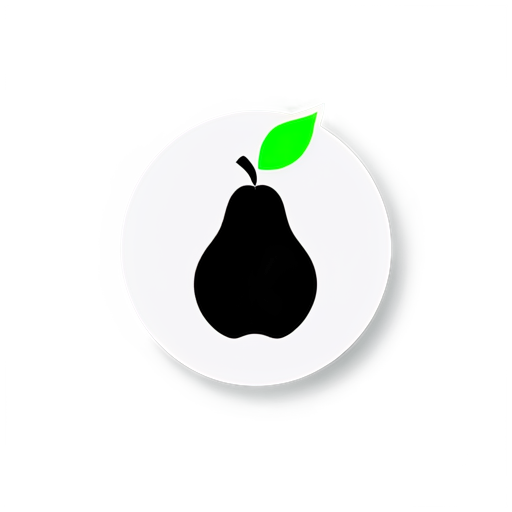 pear and apple logo in circle minimalist design - icon | sticker